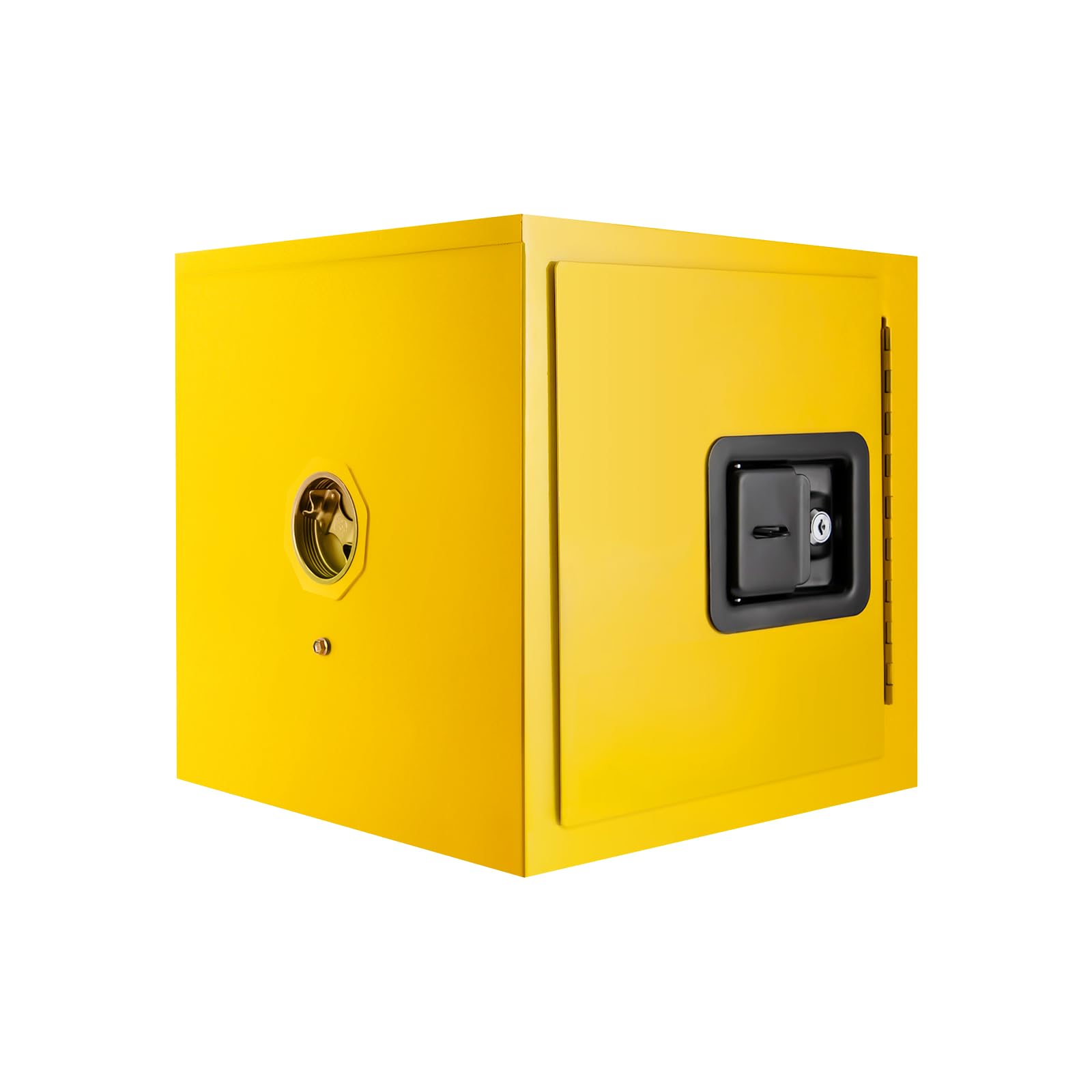 MuChaIOAK Flammable Safety Cabinet, 2Gal Hazardous Storage Cabinets, Adjustable Shelf Flammable Storage Cabinet, for Store Alcohol Glue Gasoline Other Flammable Liquids Yellow (13 * 13 * 13in)