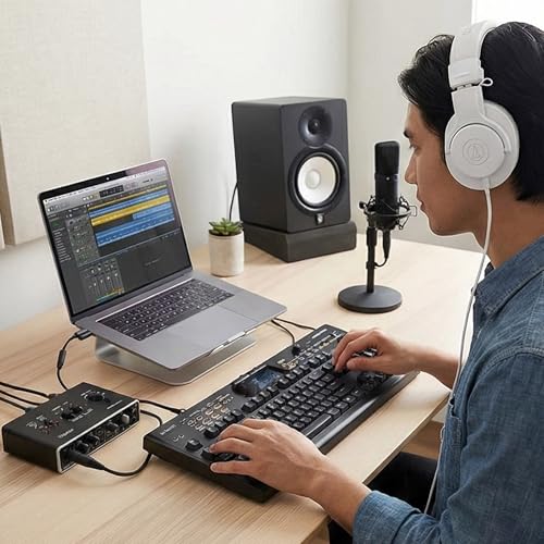 Image of Audio-Technica ATH-M20xWH Professional Monitor Headphones - White Bundle with Case and Austin Bazaar Polishing Cloth