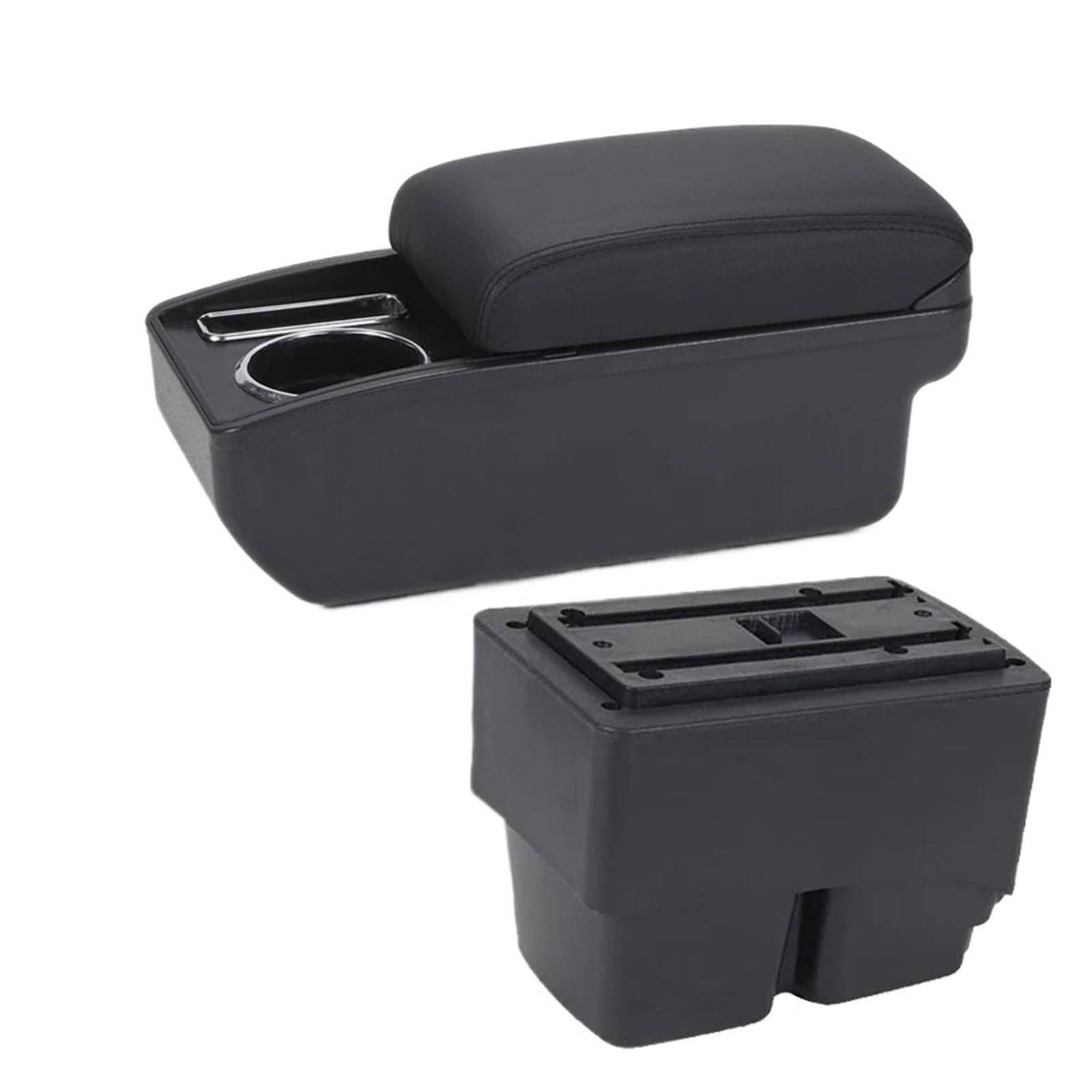 UMDJJU For Fiesta MK7 2009-2017 Storage Box Interior Details Car Accessories Car Centre Console Armrest Box(C2 Black line NO USB)