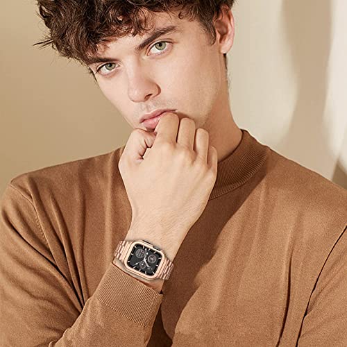 Image of MioHHR Stainless Steel Band with Case for Apple Watch Bands 41mm /40mm /38mm