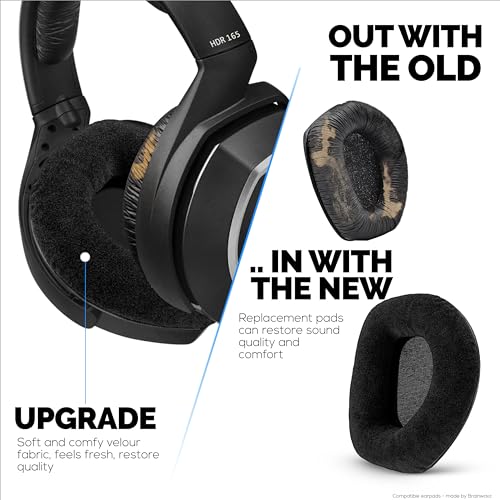 Coussinets Sennheiser RS175 velours mousse de remplacement HDR175