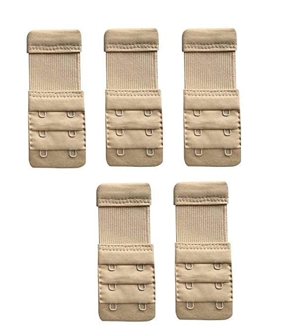 � Bra Hook Extender-2 Hook - 3 Rows (with Extra Elastic) Save Your Bra Increase (Beige (Pack of 5))-image-27