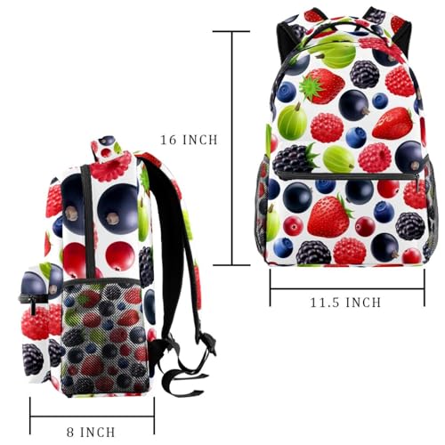 Sac à dos d'école multicolore myrtilles grand format pour adolescents