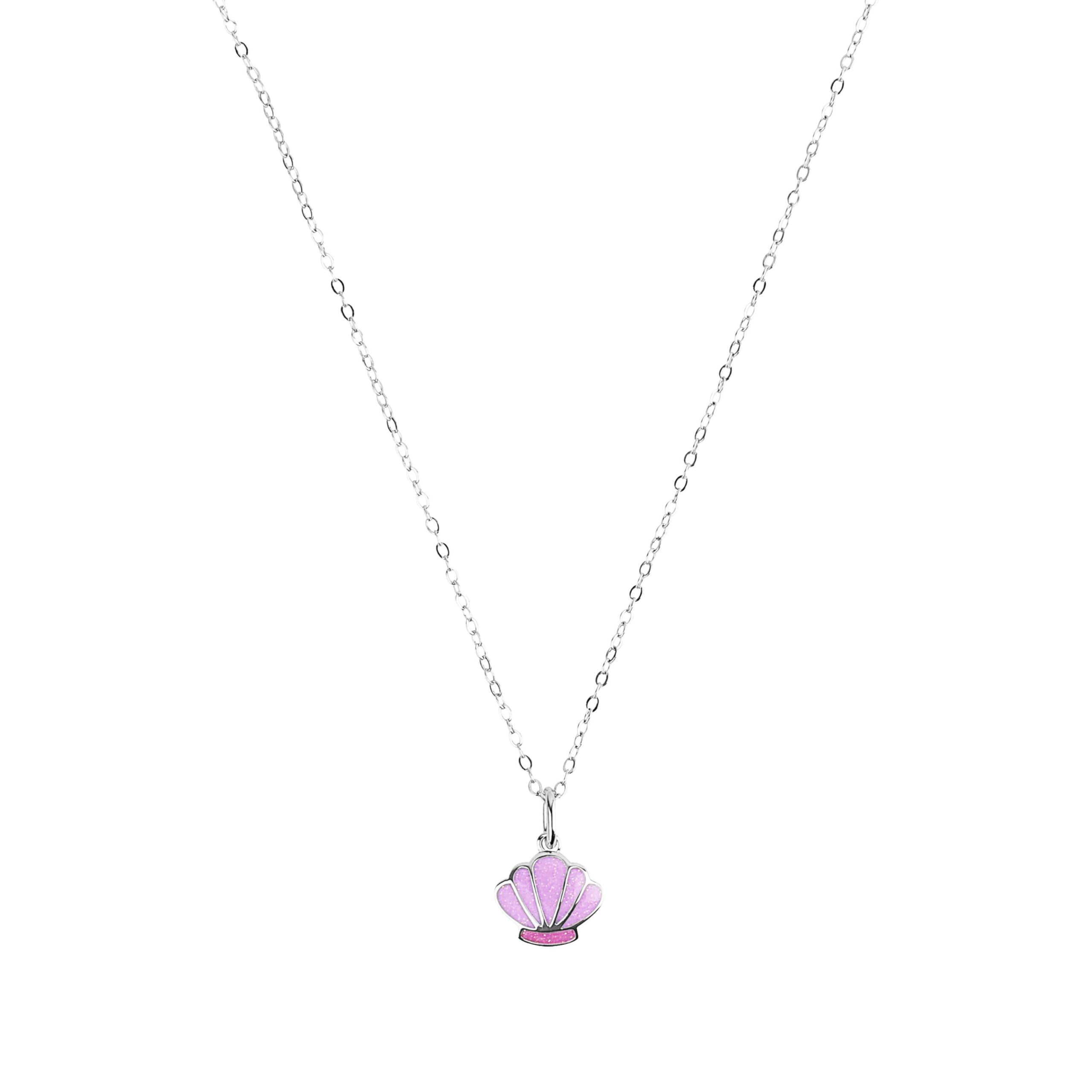 Prinzessin Lillifee Kette mit Anhänger für Mädchen, Sterling Silber 925, 35+3 cm, silber, Muschel-Anhänger, Kinderschmuck, Geschenkidee, kommt in Schmuck Geschenk Box, 2101022