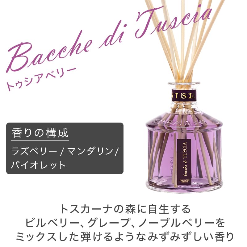 ERBARIO TOSCANO Reed Diffuser, 16.9 fl oz (500 ml) (Tucia Berry)
