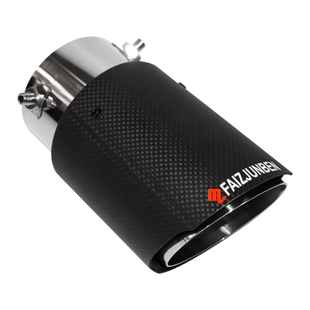 carbon fiber exhaust tip inlet 2.8" outlet 3.5" length 6.5", frosted carbon fiber exhaust tip - bolt-on, for 1.8"-2.8" OD car exhaust pipe