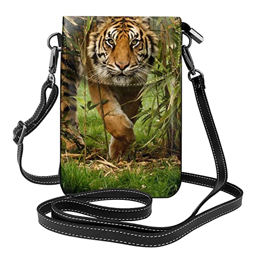Sac à bandoulière Tigre dans la jungle pour femme, mini pochette téléphone et espèces, taille unique