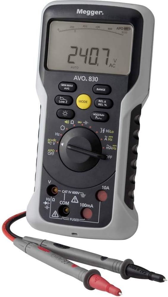 Megger AVO830 Handheld Multimeter Analogue Digital CAT IV 600V Display (Counts): 10000