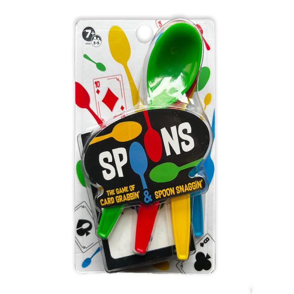 Spoons Card Games for Kids - Spoons Game, Deck of Cards, Fun Family Games for Kids and Adults, Playing Cards, Game Night, Travel Games, 3-5