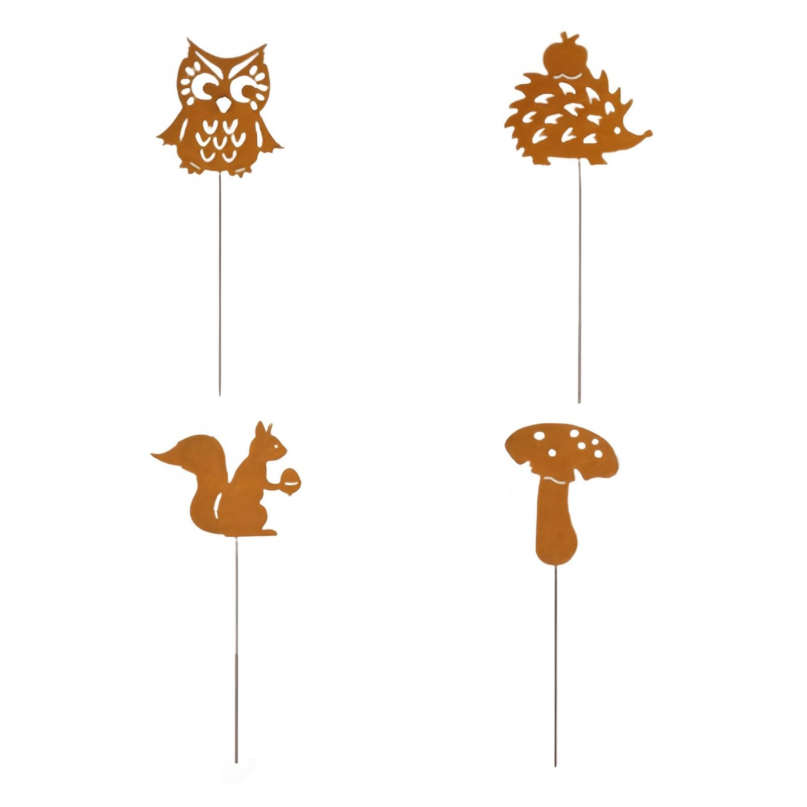 Piceioep Garden Decoration for Outside Metal Rusted Animal Decorative Garden Stake for Spring Decoration Yard Art Welcome Outdoor Rust-Resistant Outdoor Decor for Patio