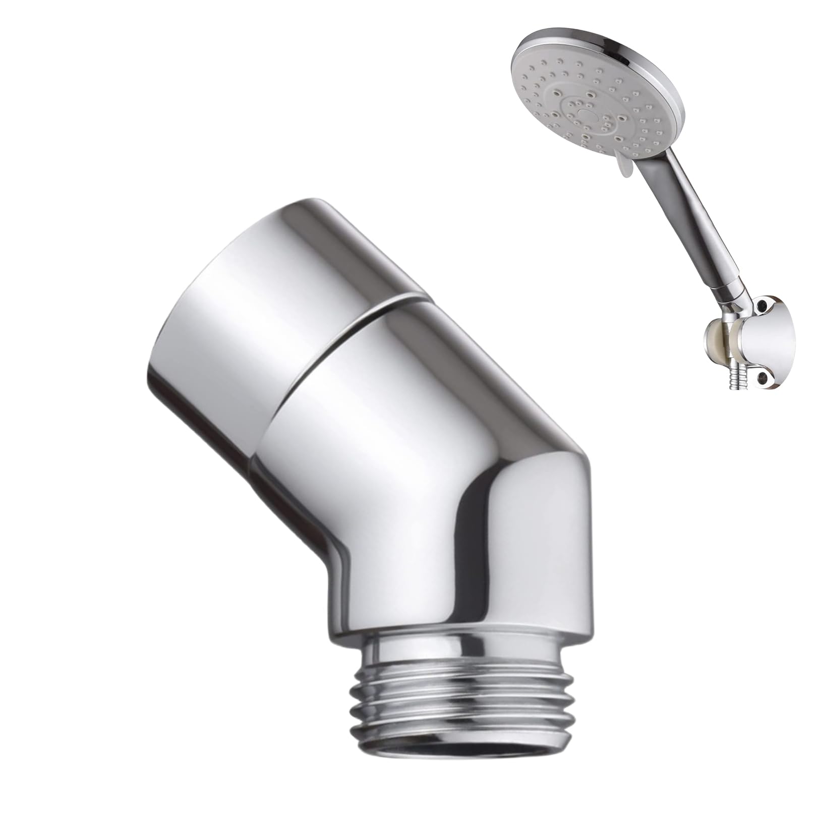 Shower Hose Adapter,Shower Head Adapter,Shower Curved Hose Extender Connector,Shower Head Holder Angled Adapter,135 Degree G1/2" Wall Mounted Pipe Elbow,for Bathroom Handheld Fixed Hoses
