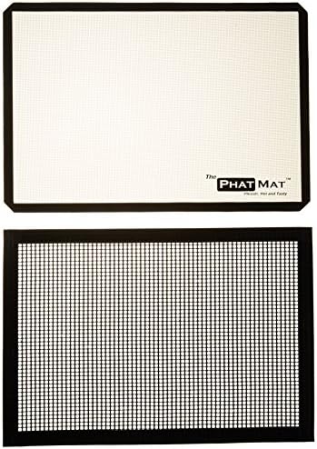 The PhatMat 2 Piece Baking Mat Plus Grill Mat-Half Sheet, Silicone Liner for Bake Pans and Grills-Pastry/Cookie/Bread Making