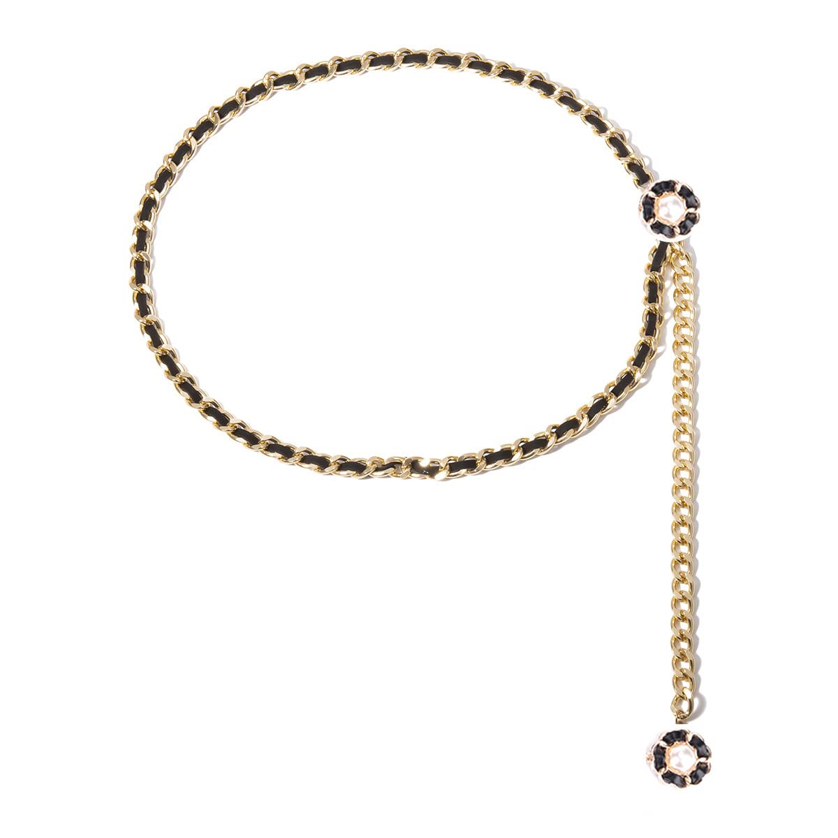 CICINIO Leather Chain Belts for Women Girls Layered Waist Chain Belt Metal Body Chain for Ladies