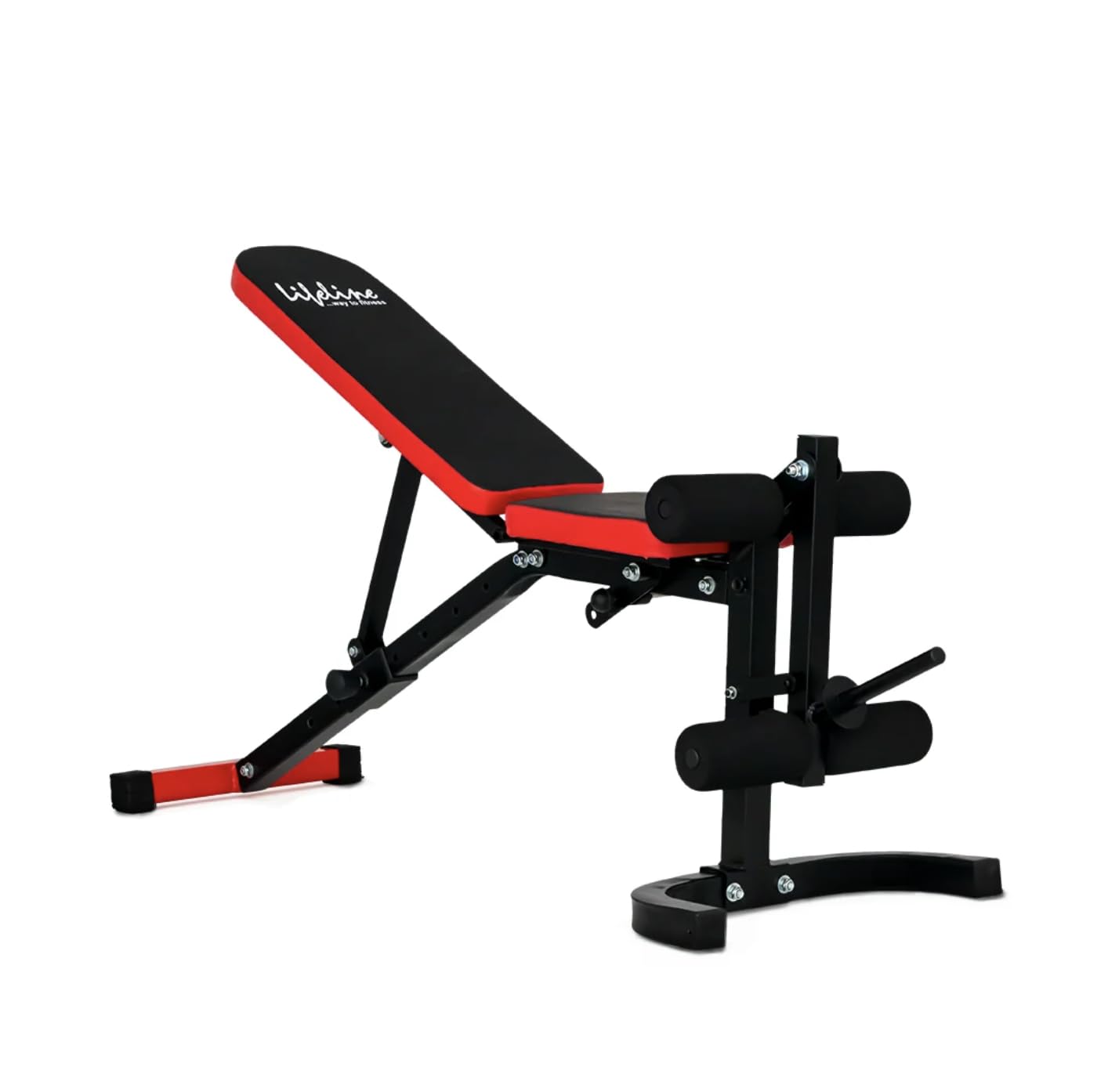Life Line LB 320 Adjustable Incline, Decline, Flat Workout Bench| 7 Backrest Levels & 3 Front Seat Levels| Leg Curl/Extension Attachment| Leg Support Lock| Free Assistance For Installation-image-33