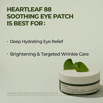 JMsolution Heartleaf 88 Soothing Eye Patch Cooling Hydrogel Under Eye Mask for Puffy Eyes, Dark Circles & Sensitive Skin Hydrating & Calming Eye Care with Houttuynia Cordata