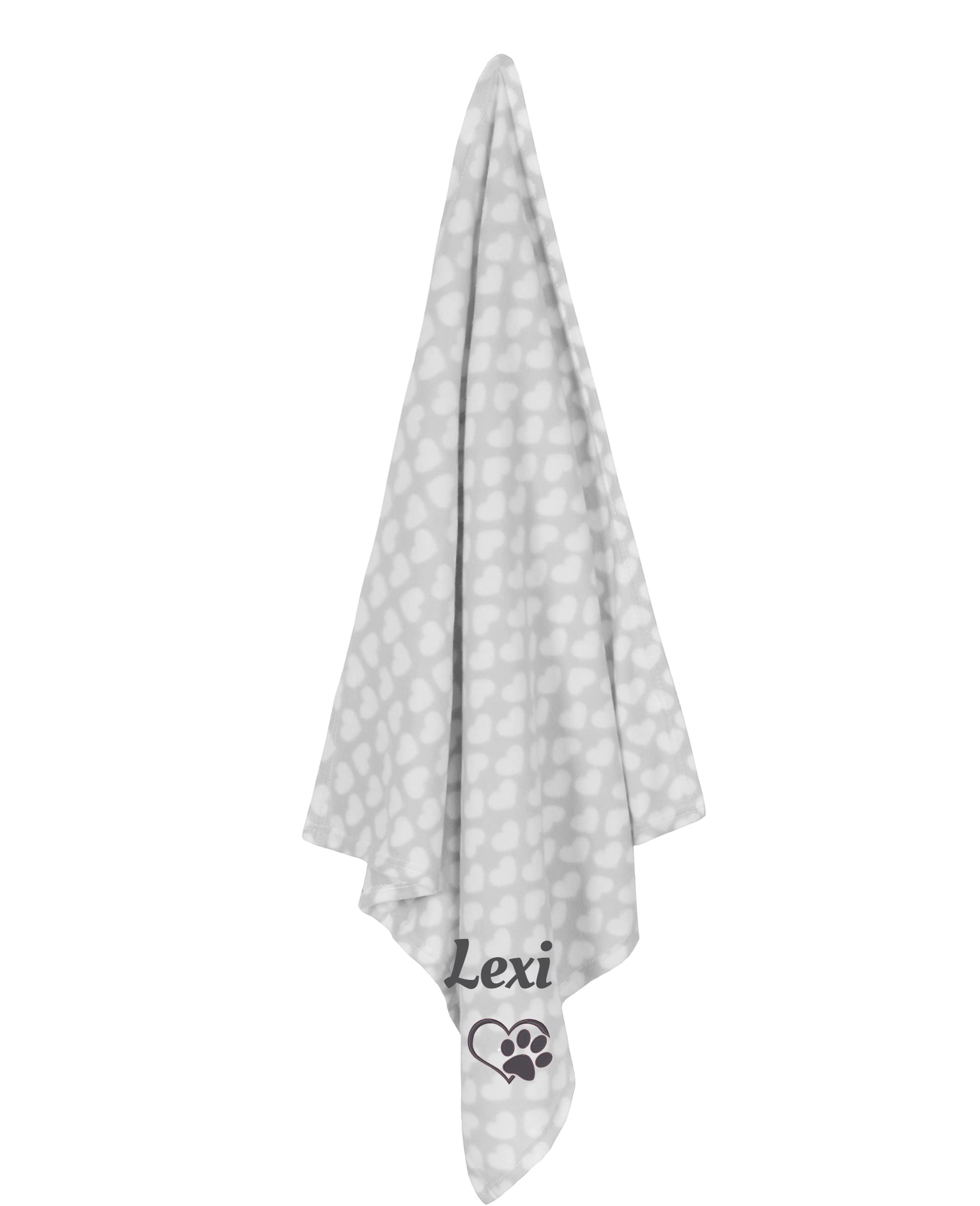 The Pyjama Party Personalised Pet Blankets Comforters Ideal For New Puppy or Kitten (Grey Heart)