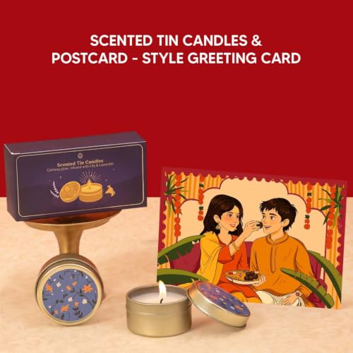 Image of Rakhi Gift Hamper for Bhayia & Bhabhi - 12-Item Combo with Evil Eye Rakhi & Bracelet, Dry-fruit Chocolate Laddoos, Cashews & Almonds, Millet Namkeen & Roli Chawal | Raksha Bandhan Gift Box