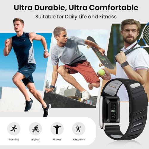 Image of VEMIGON Silicone Sport Band Compatible with Whoop 5.0 One /Peak, Life /MG, Breathable, Adjustable Waterproof Replacement Wristband Strap with Stainless Steel Frame Connector, NOT for Gen 4.0(Band only)