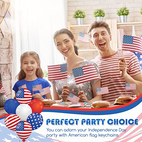 Image of Nosiny 100 Pcs American Flag Keychains 250th Anniversary USA Flag Key Chains Patriotic Party Favor 4th of July Accessories for Kids Adults Veterans Day Gifts Independence Memorial Day Souvenir