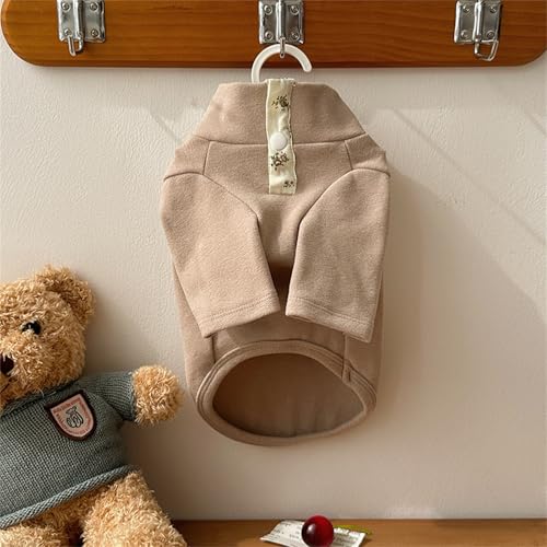 Yaopelky Hunde-Sweatshirt für kleine, mittelgroße Hunde und Katzen, Herbst-T-Shirt, langärmelig, Welpen-Outfit, lässige Hundekleidung für Yorkie, Chihuahua, Größe S (1,5–3 kg), Kaffeefarben