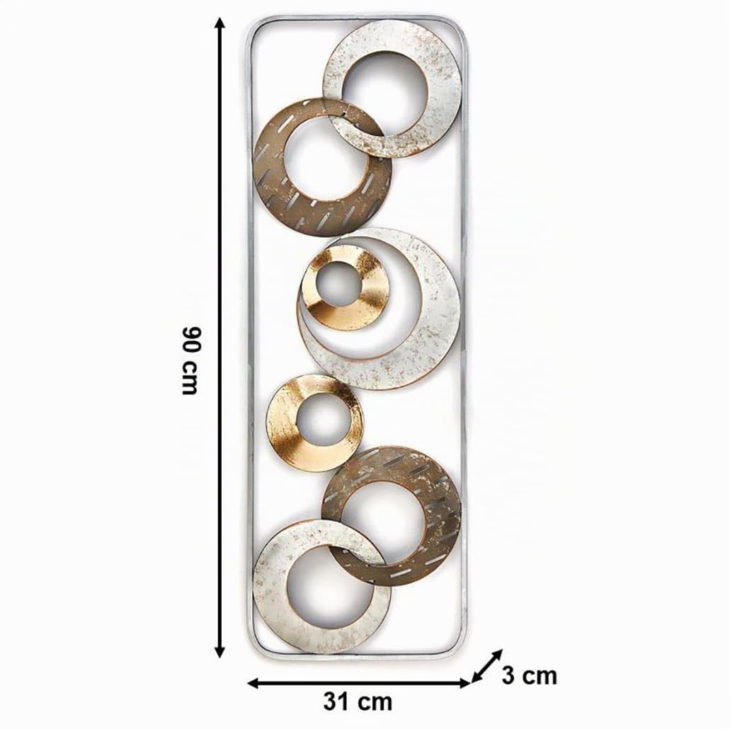 Kobolo Wandbild KIANO Metallbild mit 3D-Effekt silber 31x3x90 cm Braun