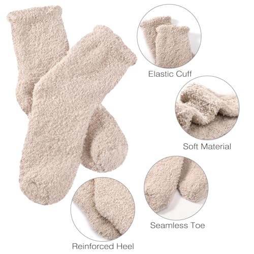 Image of Premillow Fuzzy Socks for Women, Winter Warm & Cozy Fluffy Socks Womens Ultra Soft Sleeping Slipper Sock for Women Gifts