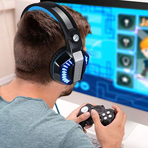 Svyhuok Wired Pro Gaming Headset With Mic For Xbox One Pc Ps4, Noise Cancelling Over Ear Gaming Headphones, Stereo Bass Surround Sound, Led Light, Macbook Laptop Game Earphone Accessories #TOP6
