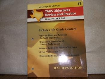 Paperback Algebra 1 Texas Taks Practice Workbook: Teachers Edition (Holt Mcdougal Larson Algebra 1) Book