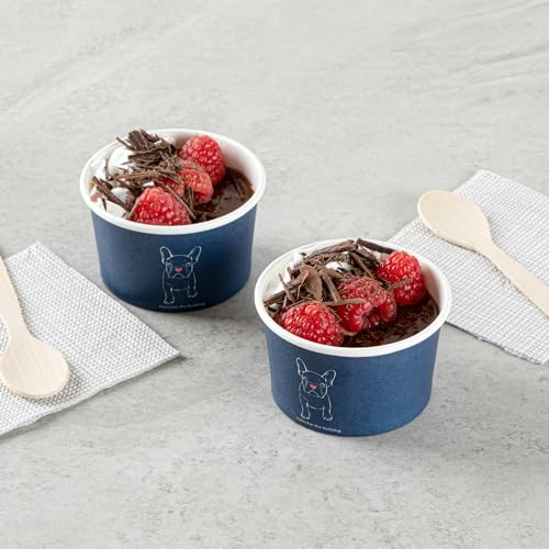 Image of Restaurantware Coppetta 3-Ounce Dessert Cups, 50 Disposable Ice Cream Cups - Lids Sold Separately, Sturdy, Frenchie Paper FroYo Bowls, For Hot And Cold Foods, Perfect For Gelato Or Mousse (Pack of 2)