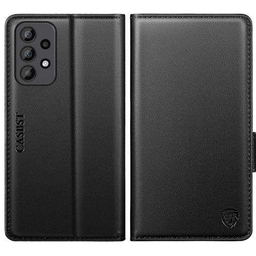 CASBST for Samsung Galaxy A23 5G/4G Case Kickstand Flip Leather Wallet Book Case with Card Slots Shockproof Magnetic Closure Protective Phone Case Cover Compatible with Samsung A23 - Black