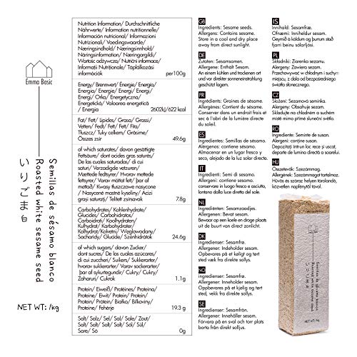 Emma Basic Semi di Sesamo Bianco Tostati 1kg |