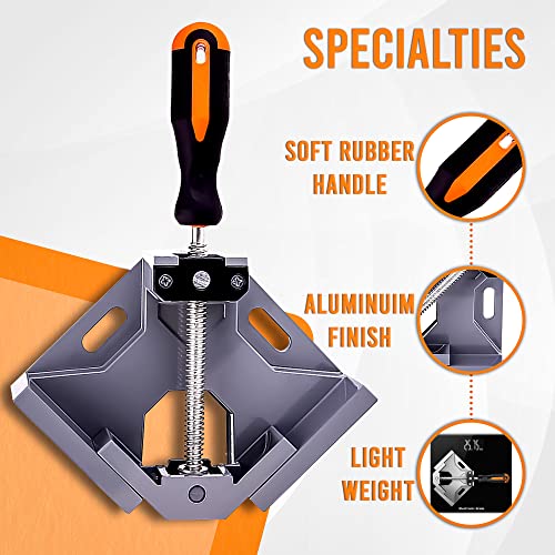 Corner Clamp - 90 Degree Right Angle Clamp – Single Handle Heavy-Duty Aluminum Alloy, Non-Slip Grip, Versatile - Ideal For Woodworking, Welding, And Metalworking Projects By Dmni (Pack Of 1) #TOP2