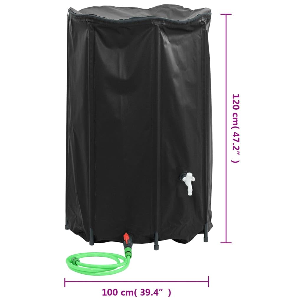 Serbatoio acqua con rubinetto pieghevole 1000 L PVC giardino esterno