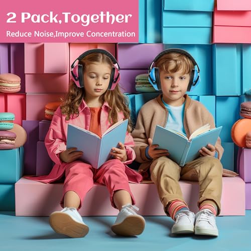 Image of Floriogra 2 Pack Noise Canceling Headphones for Kids, Kids Ear Protection Earmuffs for Autism, Toddler, Children, Noise Cancelling Headphones Sound Proof Earmuffs for Concerts, Air Shows, Fireworks