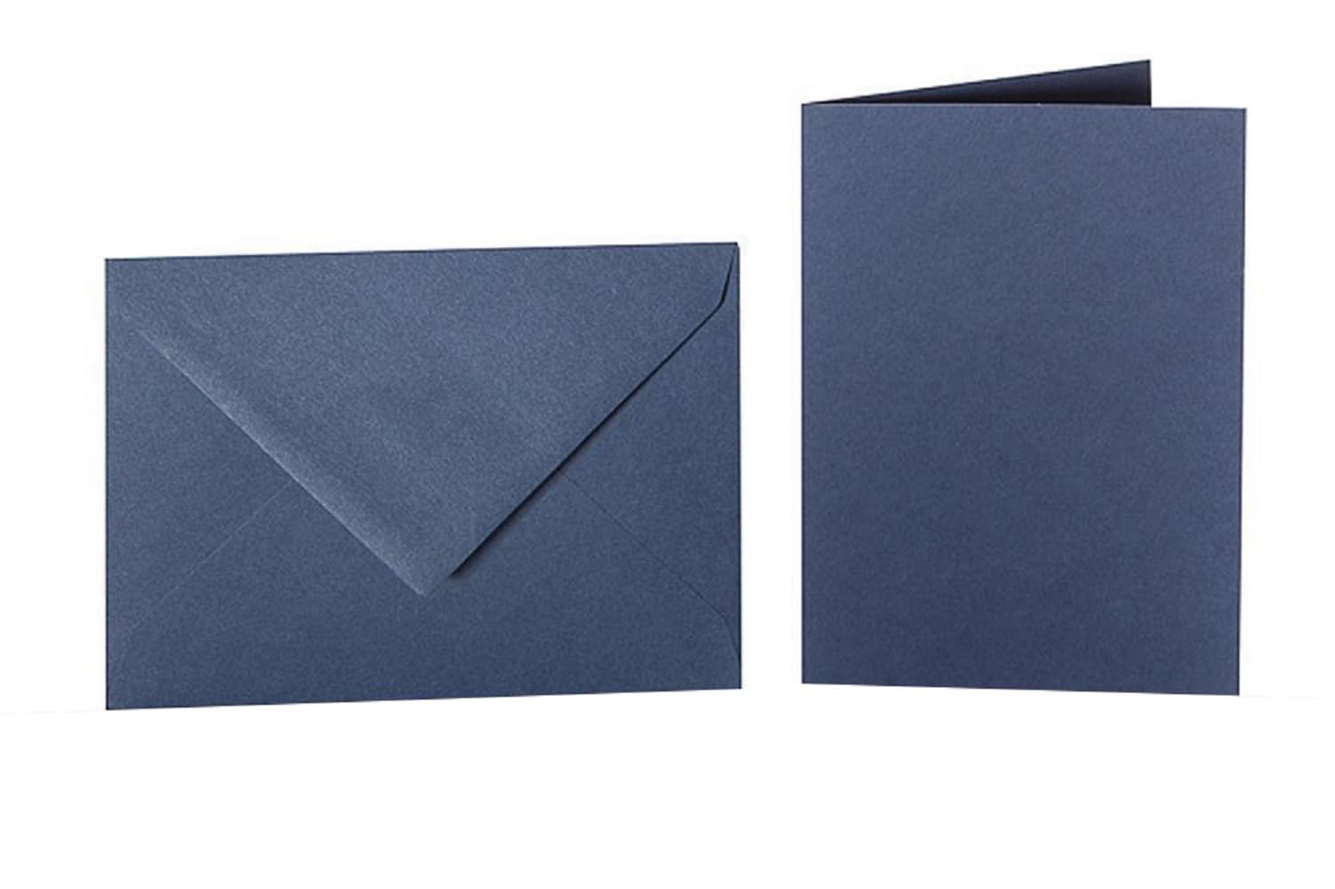 75 sobres de colores DIN C5 (162 x 229 mm) con tarjetas plegables a juego DIN A5 (150 x 200 mm) en azul oscuro