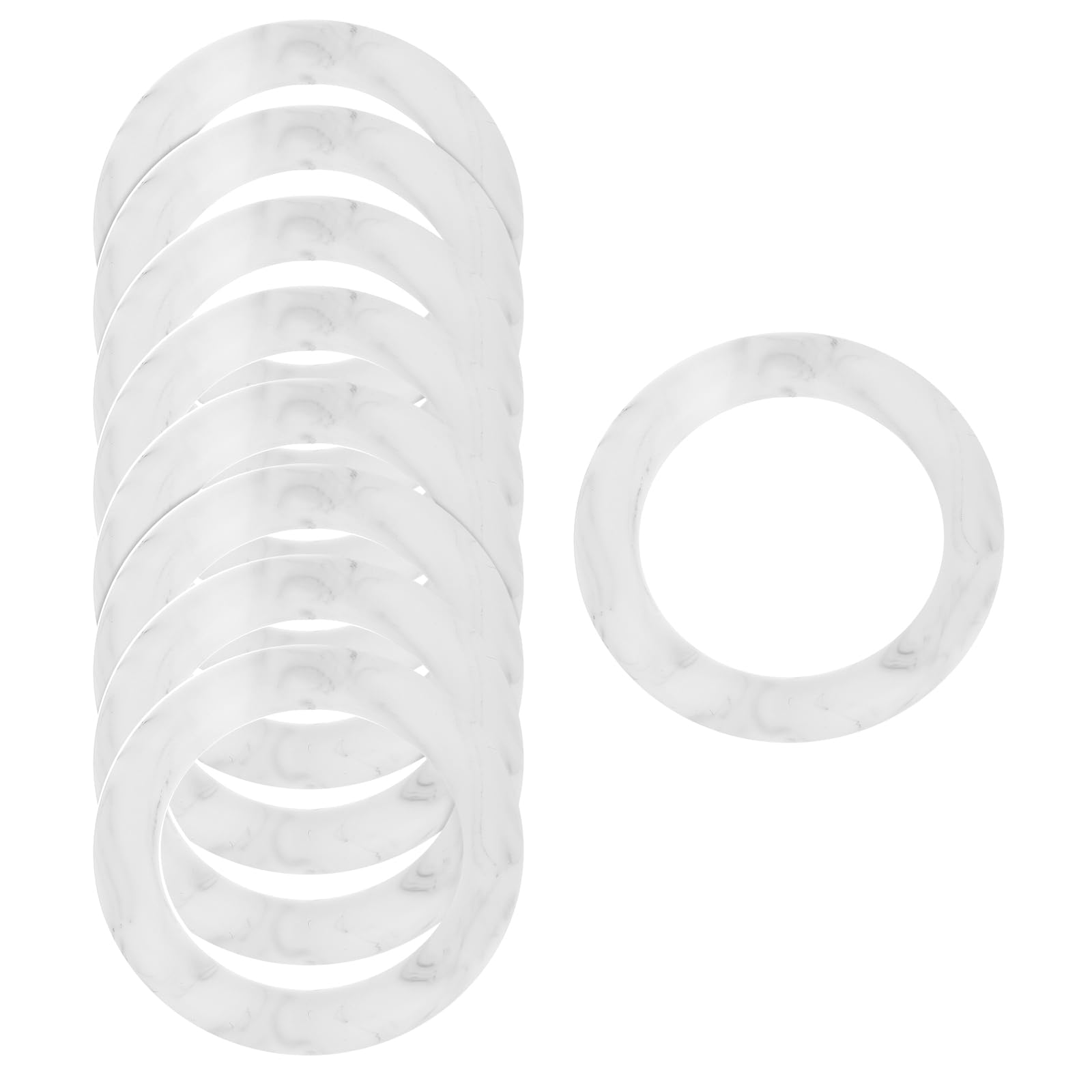 Porte-clés et colliers raffinés en marbre blanc avec anneaux silicone 65mm