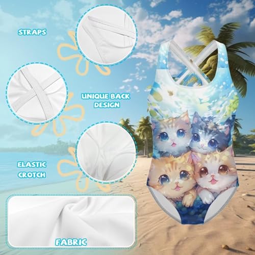 Kids One Piece Swimsuit for Girls 5-14 Years Old Pretty Secure and Comfortable3