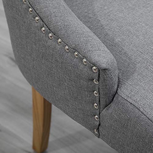 Homesailing 4 Comfy Armchairs Dining Room Chairs With Arms Only Grey Fabric Upholstered Kitchen Chairs High Back Button Tufted Padded Side Chairs For Living Room Wood Oak Legs Chairs (Gray Set Of 4) #TOP7