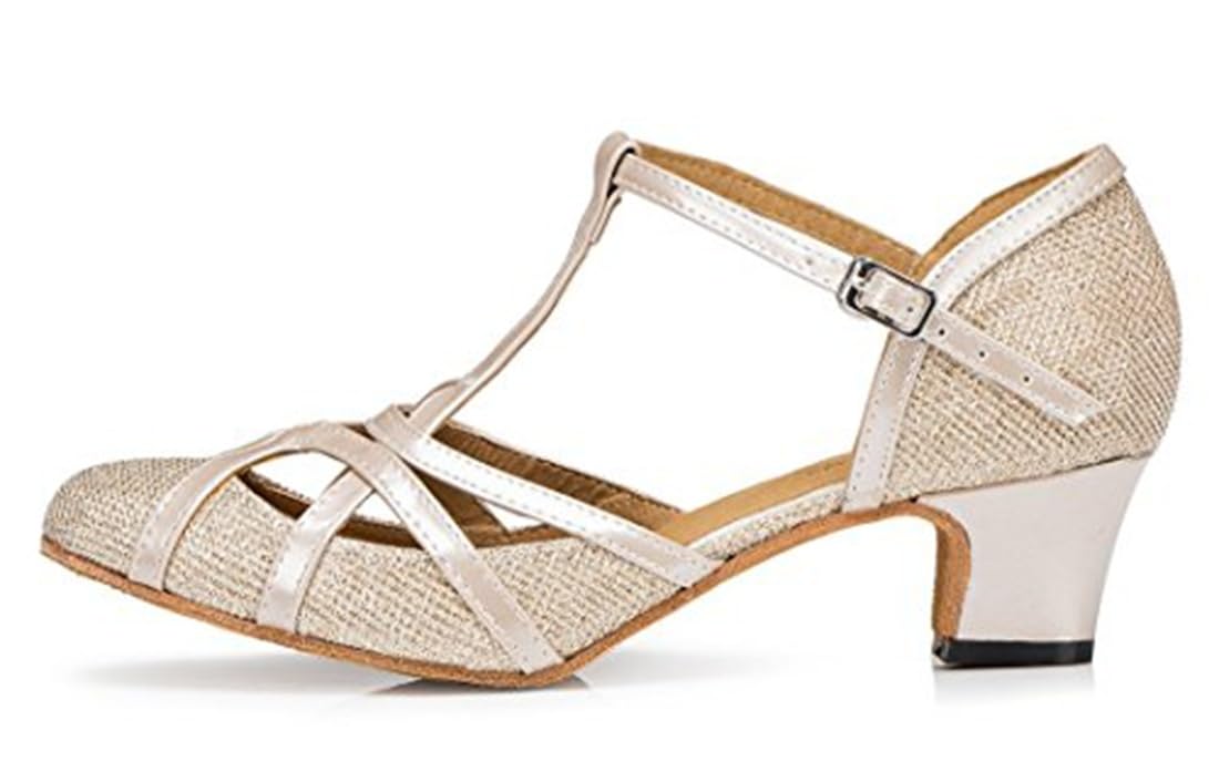 T-Starp - Zapatos de baile latino sintéticos con purpurina para mujer, para bodas, bailes de baile latino