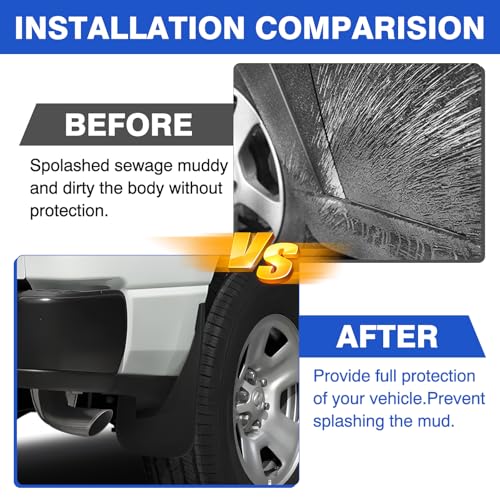 Image of Autorder Mud Flaps Splash Guards for 2019-2024 Dodge Ram 1500 with OEM Fender Flares Accessories Mudflap Fender Flares Front and Rear Mud Guard Set 4PCS (NOT Classic or TRX Models)
