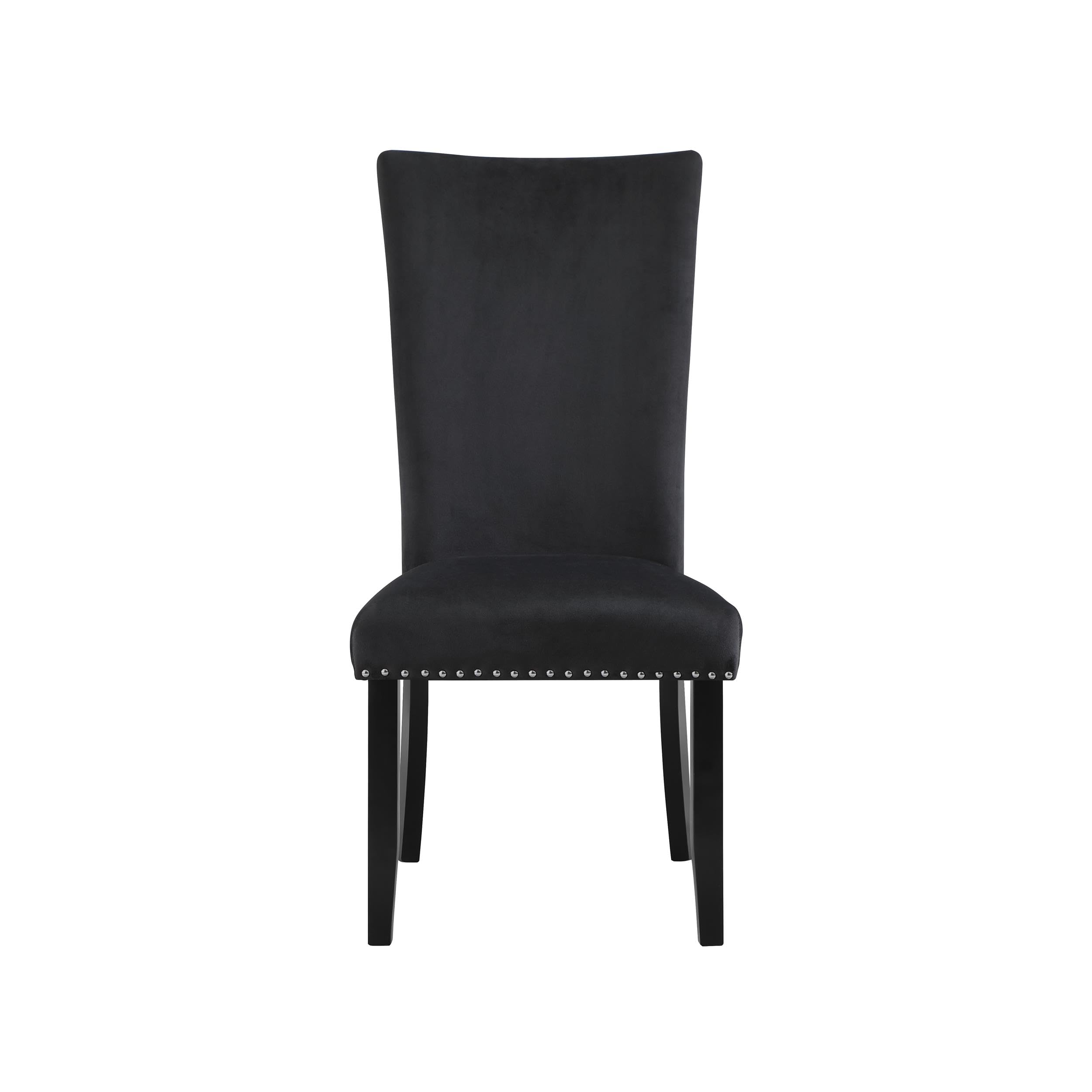 Transitional Plush Black Velvet Dining Chair