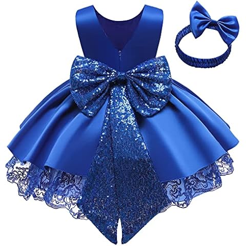 LZH Baby Mädchen Rüschen Spitze Stickerei Pailletten Schleife Kleider Tutu Kleid Festzug Hochzeit Party Kleid Cover