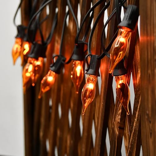 SUNSGNE-E12-Flickering-Flame-Orange-Night-Light-Bulbs-C18-String-Light-Bulbs-for-Halloween-Christmas-Party-Decor-1Watt120-VoltsE12-Base12-Pack SUNSGNE E12 Flickering Flame Orange Night Light Bulbs C18 String Light Bulbs for Halloween Christmas Party Decor 1Watt120 VoltsE12 Base12 Pack