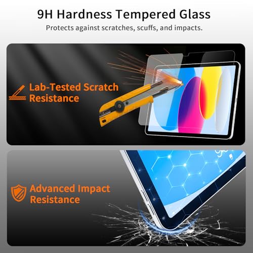 Image of JKSML 2-Pack Screen Protector for iPad A16 11th /10th Generation 11 /10.9 inch 2025 /2022, Tempered Glass UltraFit Tray for Easy Installation, Case Friendly, Bubble-Free, Face ID & Apple Pencil Support