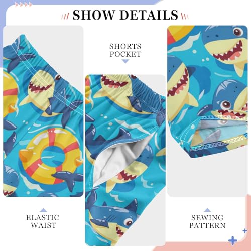 Pajama Bottoms, Sharks in Swim Ring Sleeping Pant Lounge Wear Pajamas Long Pants Sleepwear4