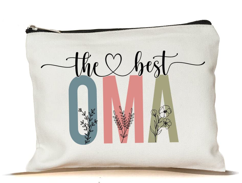 PTDShops The Best Oma Makeup Bag - Mothers Day Makeup Bag - Cute Oma Cosmetic Bag - Gift Birthday Oma Makeup Bag - Best Oma Cosmetic Bag - Gift Oma