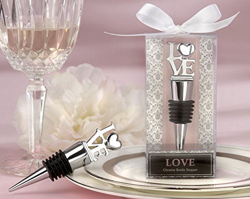 Kate Aspen Love Chrome Bottle Stopper, Wedding Decoration, Wine Champagne Saver, Party Favor, Silver #TOP1