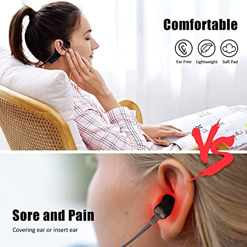 Image of Open Ear Bone Conduction Headphones - Bluetooth 5.0 Headset, IP65 Waterproof Earphones, Type-C Charging, Long Battery Life, 25g Lightweight