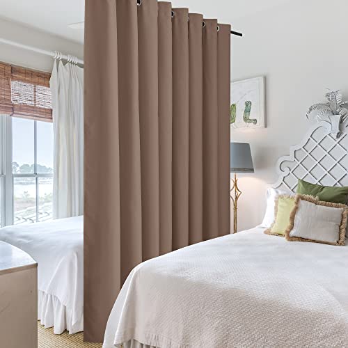 Image of RYB HOME Bedroom Room Divider Curtain Screen Curtain for Home Theatre, Insulated Blackout Vertical Blind Split a Room Create Privacy for Loft, Width 15 ft by Tall 8 ft, 1 Panel