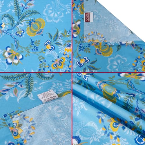 Image of Arvind Bedsheet Set - 100% Cotton Bedsheet for Double Bed (1 Queen Size Bedsheet with 2 Pillow Covers) Soft Breathable, 144 Thread Count - Slumber -Shade 1 (21031-A)